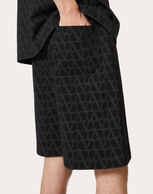 Red Valentino BERMUDA IN COTONE CON STAMPA TOILE ICONOGRAPHE