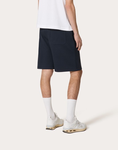 Red Valentino BERMUDA IN COTONE CON STAMPA VALENTINO