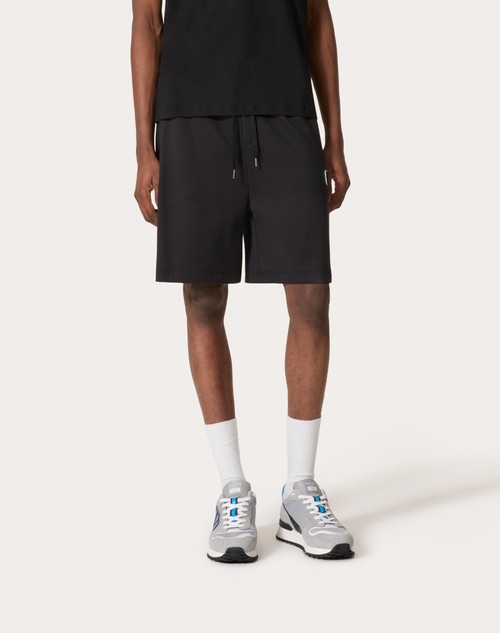 Red Valentino BERMUDA IN COTONE TECNICO CON PATCH VLOGO SIGNATURE