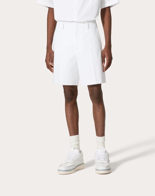 Red Valentino BERMUDA IN POPELINE DI COTONE ACCOPPIATO CON SCUBA