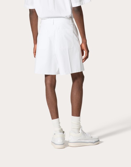 Red Valentino BERMUDA IN POPELINE DI COTONE ACCOPPIATO CON SCUBA