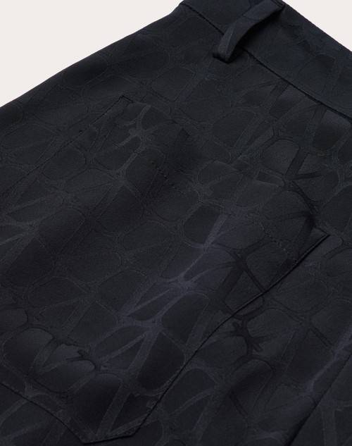 Red Valentino BERMUDA IN SETA CON MOTIVO TOILE ICONOGRAPHE ALL OVER