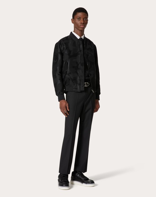 Red Valentino BOMBER IN MISTO COTONE CON MOTIVO CAMOUNOIR ALL OVER