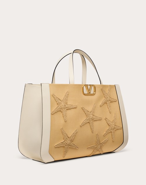 Red Valentino BORSA A MANO VALENTINO GARAVANI ESCAPE IN RAFIA CON RICAMO