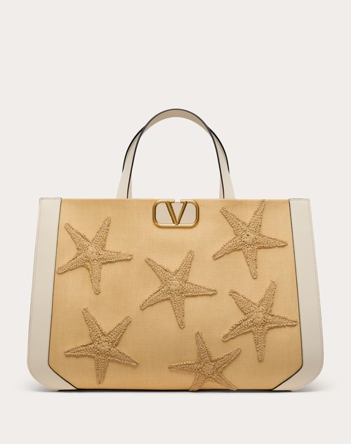 Red Valentino BORSA A MANO VALENTINO GARAVANI ESCAPE IN RAFIA CON RICAMO