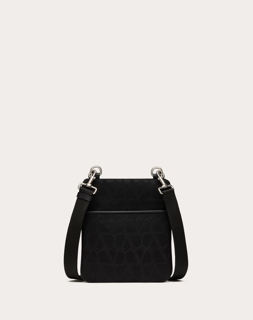 Red Valentino BORSA A TRACOLLA TOILE ICONOGRAPHE IN TESSUTO TECNICO CON DETTAGLI IN PELLE