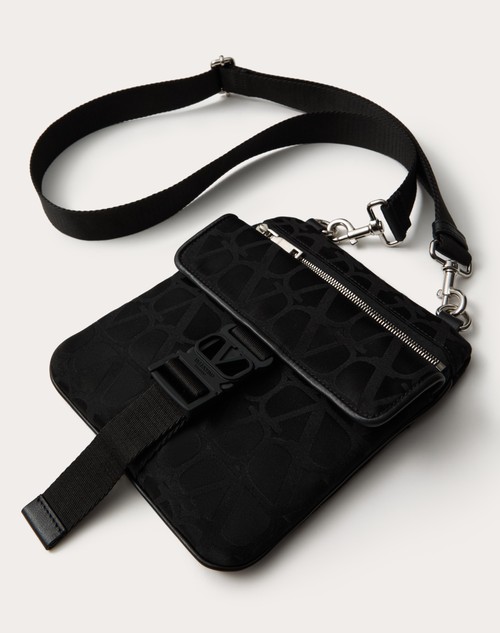 Red Valentino BORSA A TRACOLLA TOILE ICONOGRAPHE IN TESSUTO TECNICO CON DETTAGLI IN PELLE