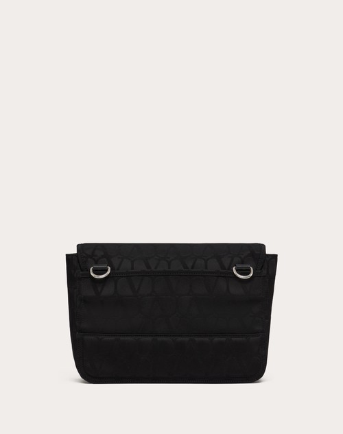 Red Valentino BORSA A TRACOLLA TOILE ICONOGRAPHE IN TESSUTO TECNICO CON DETTAGLI IN PELLE