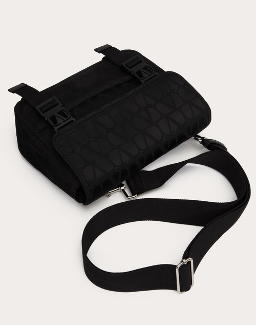 Red Valentino BORSA A TRACOLLA TOILE ICONOGRAPHE IN TESSUTO TECNICO CON DETTAGLI IN PELLE