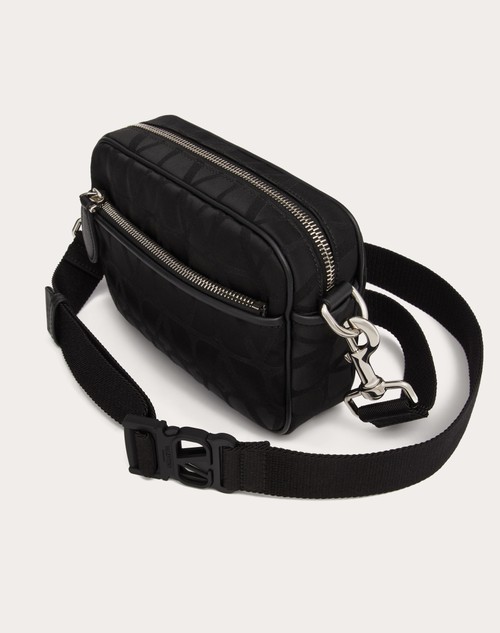 Red Valentino BORSA A TRACOLLA TOILE ICONOGRAPHE IN TESSUTO TECNICO CON DETTAGLI IN PELLE