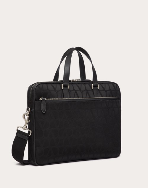 Red Valentino BORSA DA LAVORO TOILE ICONOGRAPHE IN TESSUTO TECNICO CON DETTAGLI IN PELLE