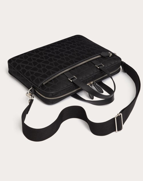 Red Valentino BORSA DA LAVORO TOILE ICONOGRAPHE IN TESSUTO TECNICO CON DETTAGLI IN PELLE