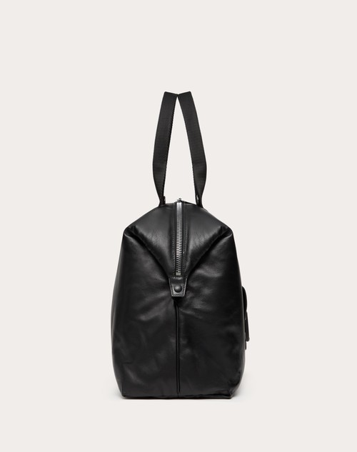 Red Valentino BORSA DA VIAGGIO VALENTINO GARAVANI NOIR IN NAPPA