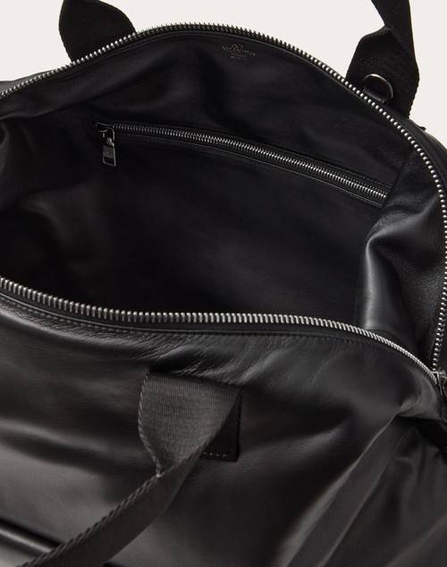 Red Valentino BORSA DA VIAGGIO VALENTINO GARAVANI NOIR IN NAPPA