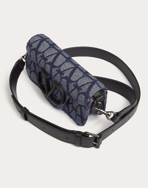 Red Valentino BORSA MINI A SPALLA LOCÒ TOILE ICONOGRAPHE IN TESSUTO JACQUARD EFFETTO DENIM