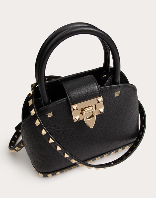 Red Valentino BORSA PICCOLA A MANO VALENTINO GARAVANI ROCKSTUD IN VITELLO GRANATO