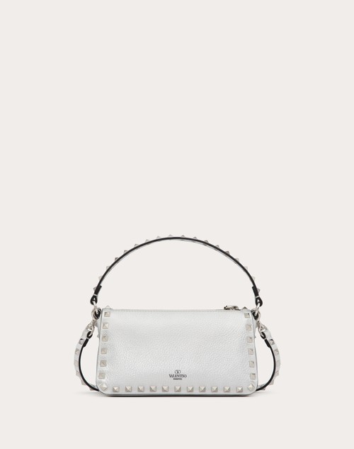 Red Valentino BORSA PICCOLA A TRACOLLA ROCKSTUD IN VITELLO GRANATO METALLIZZATO