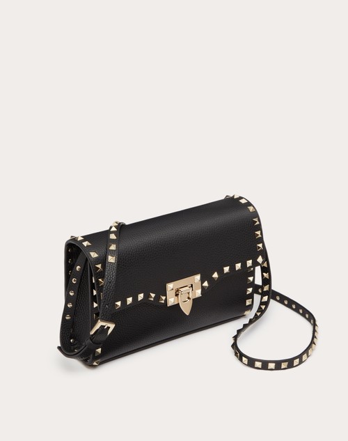 Red Valentino BORSA PICCOLA A TRACOLLA ROCKSTUD IN VITELLO GRANATO