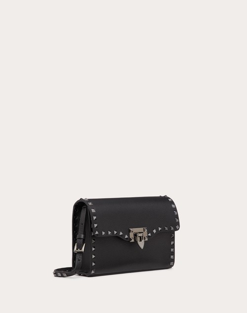 Red Valentino BORSA PICCOLA A TRACOLLA ROCKSTUD IN VITELLO GRANATO