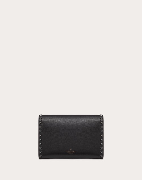 Red Valentino BORSA PICCOLA A TRACOLLA ROCKSTUD IN VITELLO GRANATO