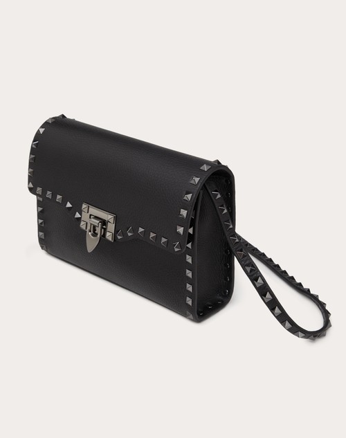 Red Valentino BORSA PICCOLA A TRACOLLA ROCKSTUD IN VITELLO GRANATO