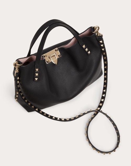 Red Valentino BORSA PICCOLA ROCKSTUD IN VITELLO GRANATO CON FODERA A CONTRASTO