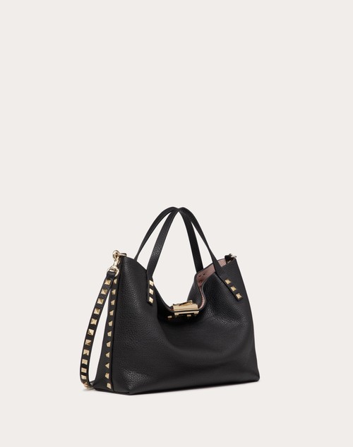 Red Valentino BORSA PICCOLA ROCKSTUD IN VITELLO GRANATO CON FODERA A CONTRASTO