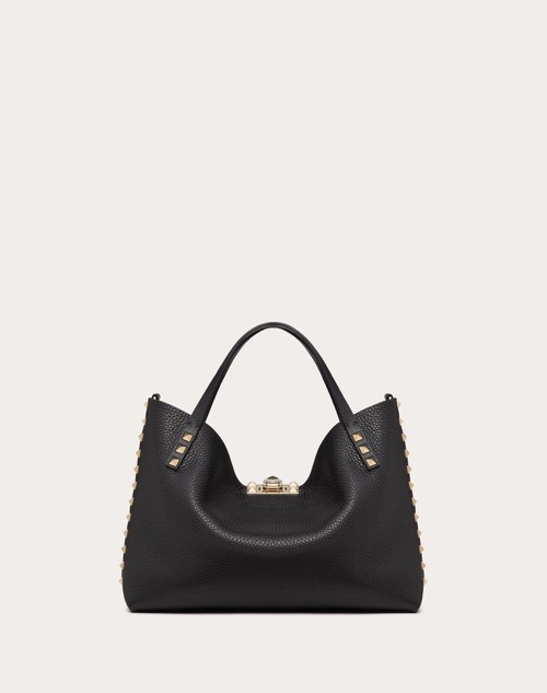 Red Valentino BORSA PICCOLA ROCKSTUD IN VITELLO GRANATO CON FODERA A CONTRASTO