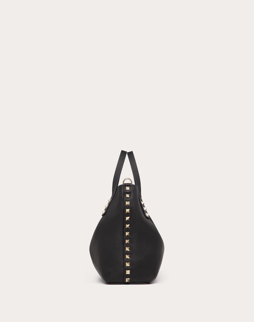 Red Valentino BORSA PICCOLA ROCKSTUD IN VITELLO GRANATO CON FODERA A CONTRASTO