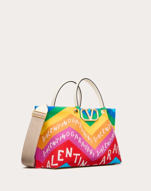 Red Valentino BORSA SHOPPING MEDIA VALENTINO GARAVANI ESCAPE IN CANVAS CON STAMPA CHEVRON24