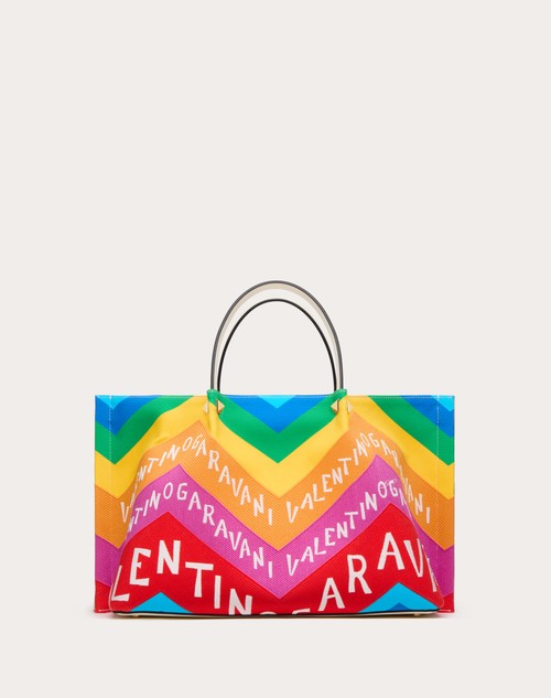 Red Valentino BORSA SHOPPING MEDIA VALENTINO GARAVANI ESCAPE IN CANVAS CON STAMPA CHEVRON24