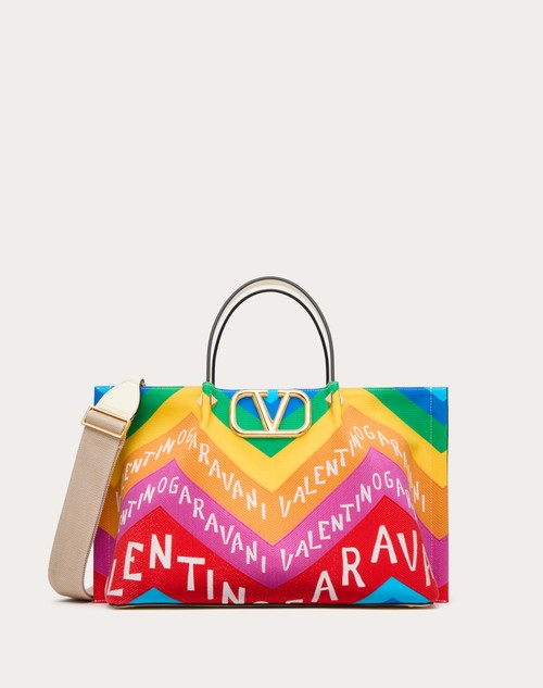 Red Valentino BORSA SHOPPING MEDIA VALENTINO GARAVANI ESCAPE IN CANVAS CON STAMPA CHEVRON24
