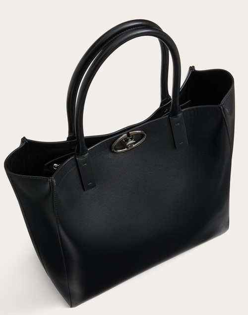 Red Valentino BORSA SHOPPING MEDIA VLOGO LOCKER IN PELLE