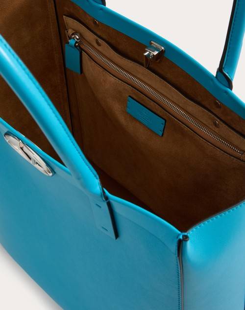 Red Valentino BORSA SHOPPING MEDIA VLOGO LOCKER IN PELLE