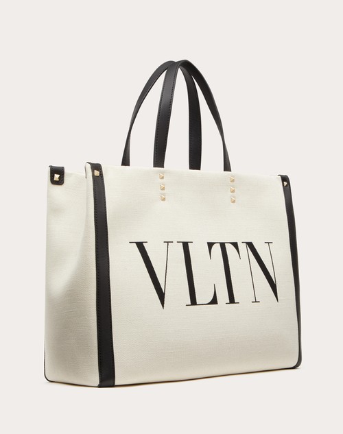 Red Valentino BORSA SHOPPING PICCOLA IN CANVAS CON STAMPA VLTN