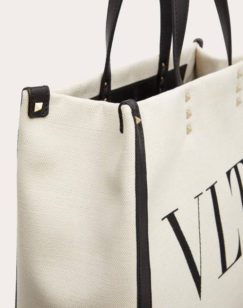 Red Valentino BORSA SHOPPING PICCOLA IN CANVAS CON STAMPA VLTN