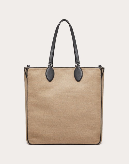 Red Valentino BORSA SHOPPING TOILE ICONOGRAPHE IN LANA CON DETTAGLI IN PELLE