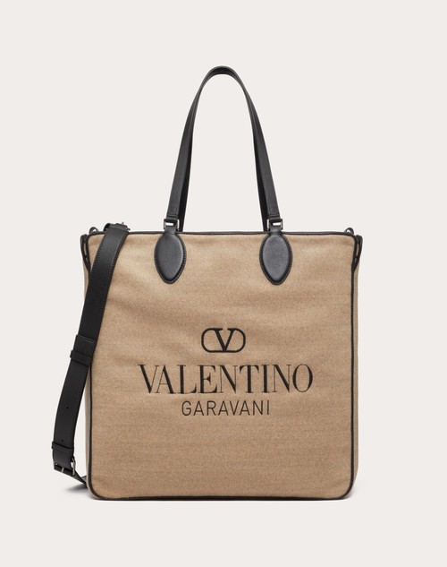 Red Valentino BORSA SHOPPING TOILE ICONOGRAPHE IN LANA CON DETTAGLI IN PELLE