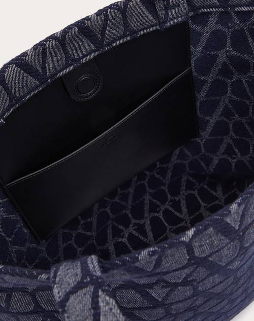 Red Valentino BORSA SHOPPING TOILE ICONOGRAPHE IN TESSUTO JACQUARD EFFETTO DENIM