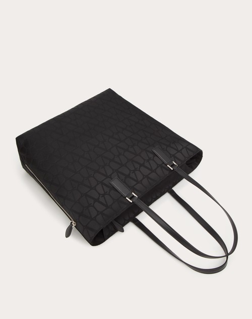 Red Valentino BORSA SHOPPING TOILE ICONOGRAPHE IN TESSUTO TECNICO CON DETTAGLI IN PELLE