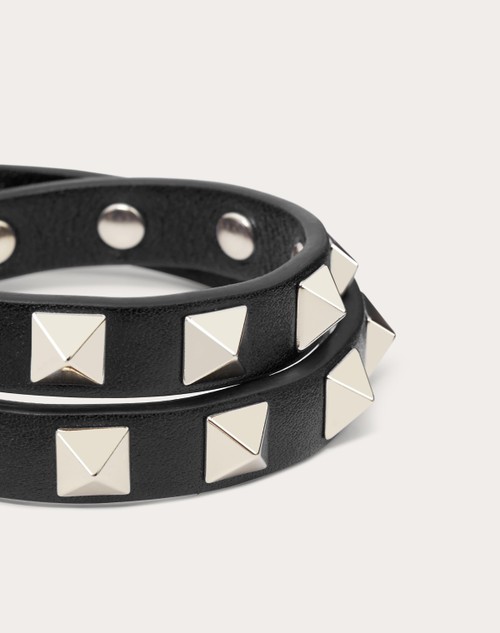 Red Valentino BRACCIALE ROCKSTUD IN VITELLO A DOPPIO GIRO