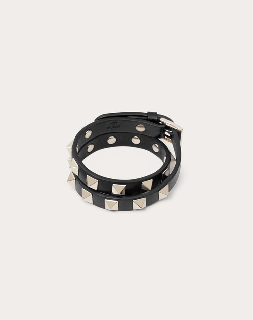 Red Valentino BRACCIALE ROCKSTUD IN VITELLO A DOPPIO GIRO