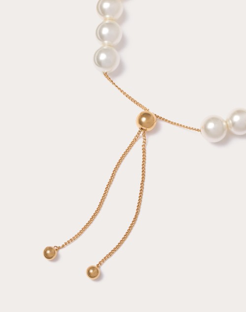 Red Valentino BRACCIALE VLOGO SIGNATURE IN METALLO E PERLE IN RESINA