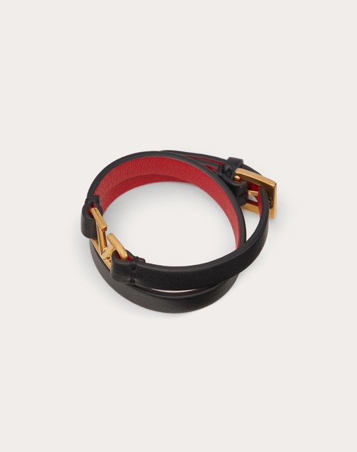 Red Valentino BRACCIALE VLOGO SIGNATURE IN VITELLO A DOPPIO GIRO