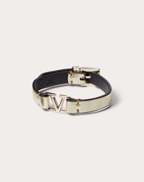 Red Valentino BRACCIALE VLOGO SINGNATURE IN PELLE LAMINATA