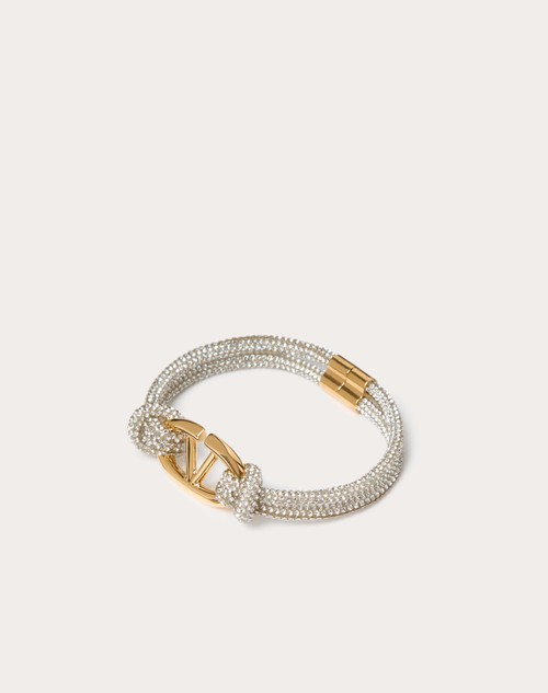 Red Valentino BRACCIALE VLOGO THE BOLD EDITION IN CORDA STRASS E METALLO