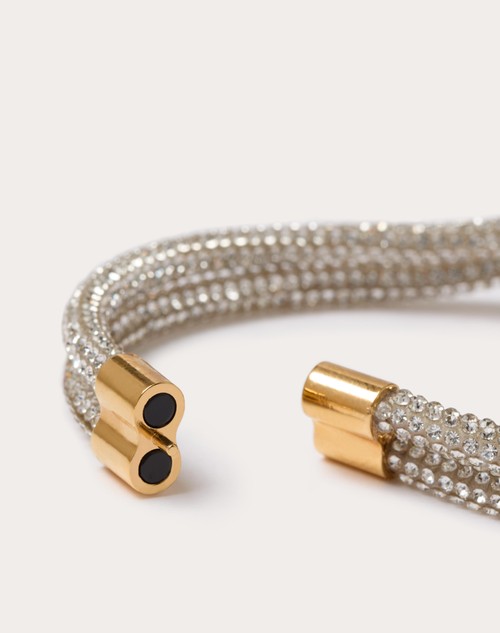 Red Valentino BRACCIALE VLOGO THE BOLD EDITION IN CORDA STRASS E METALLO