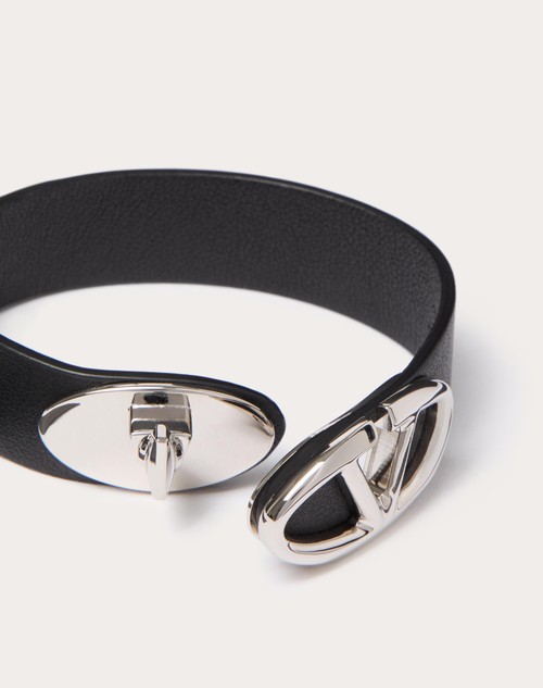 Red Valentino BRACCIALE VLOGO THE BOLD EDITION VALENTINO GARAVANI IN PELLE E METALLO