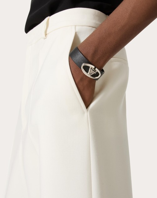 Red Valentino BRACCIALE VLOGO THE BOLD EDITION VALENTINO GARAVANI IN PELLE E METALLO