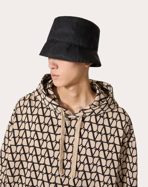 Red Valentino BUCKET HAT REVERSIBILE TOILE ICONOGRAPHE IN NYLON CON POCHETTE